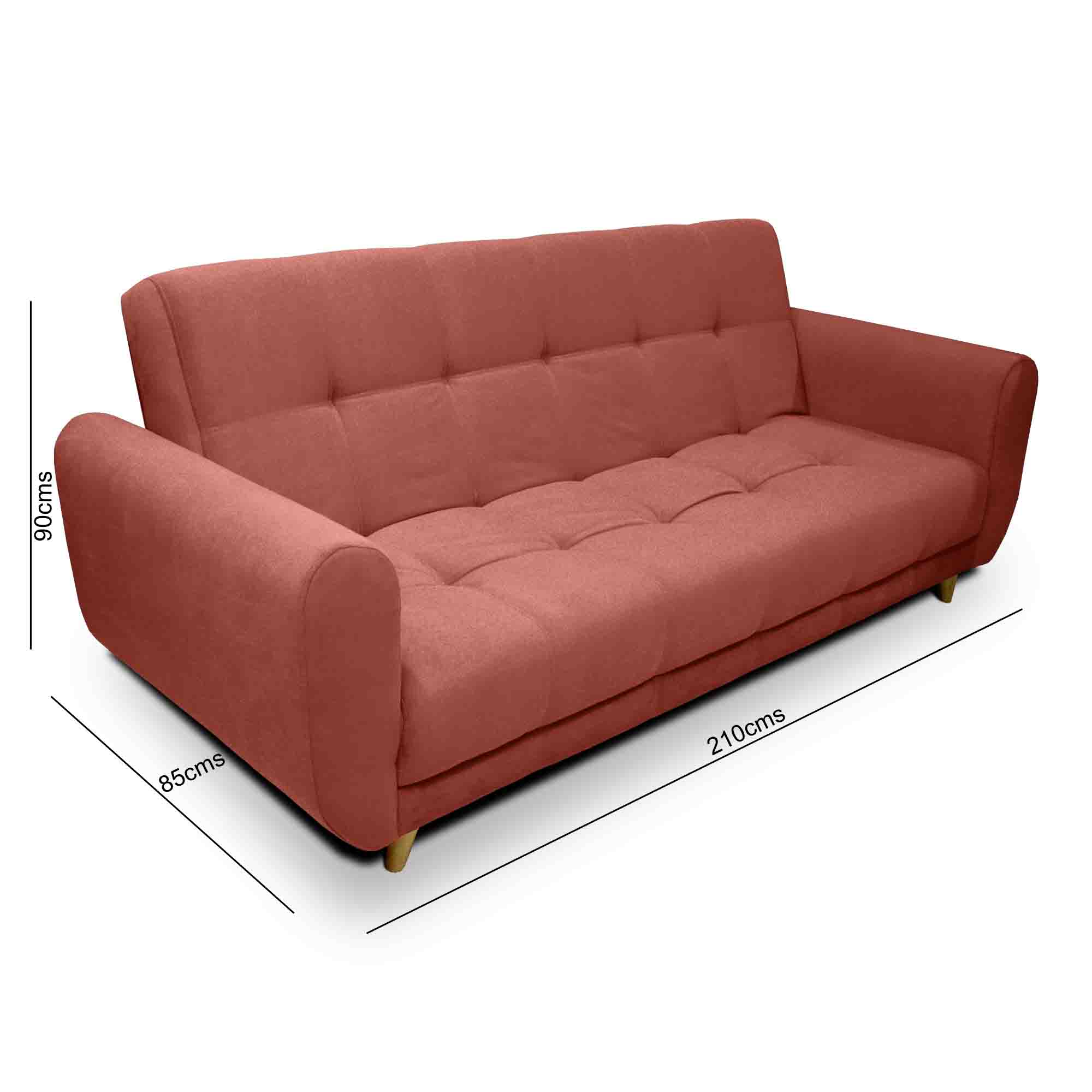 Sofa Cama Comfort Sistema Clic Clac Color Coral